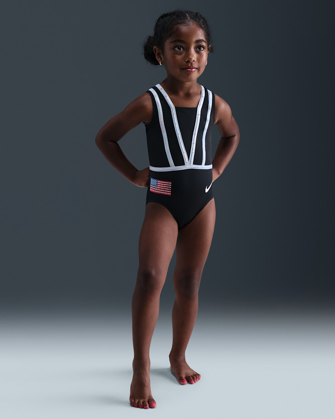 Nike Gymnastics Stars at Midnight Leotard - Black