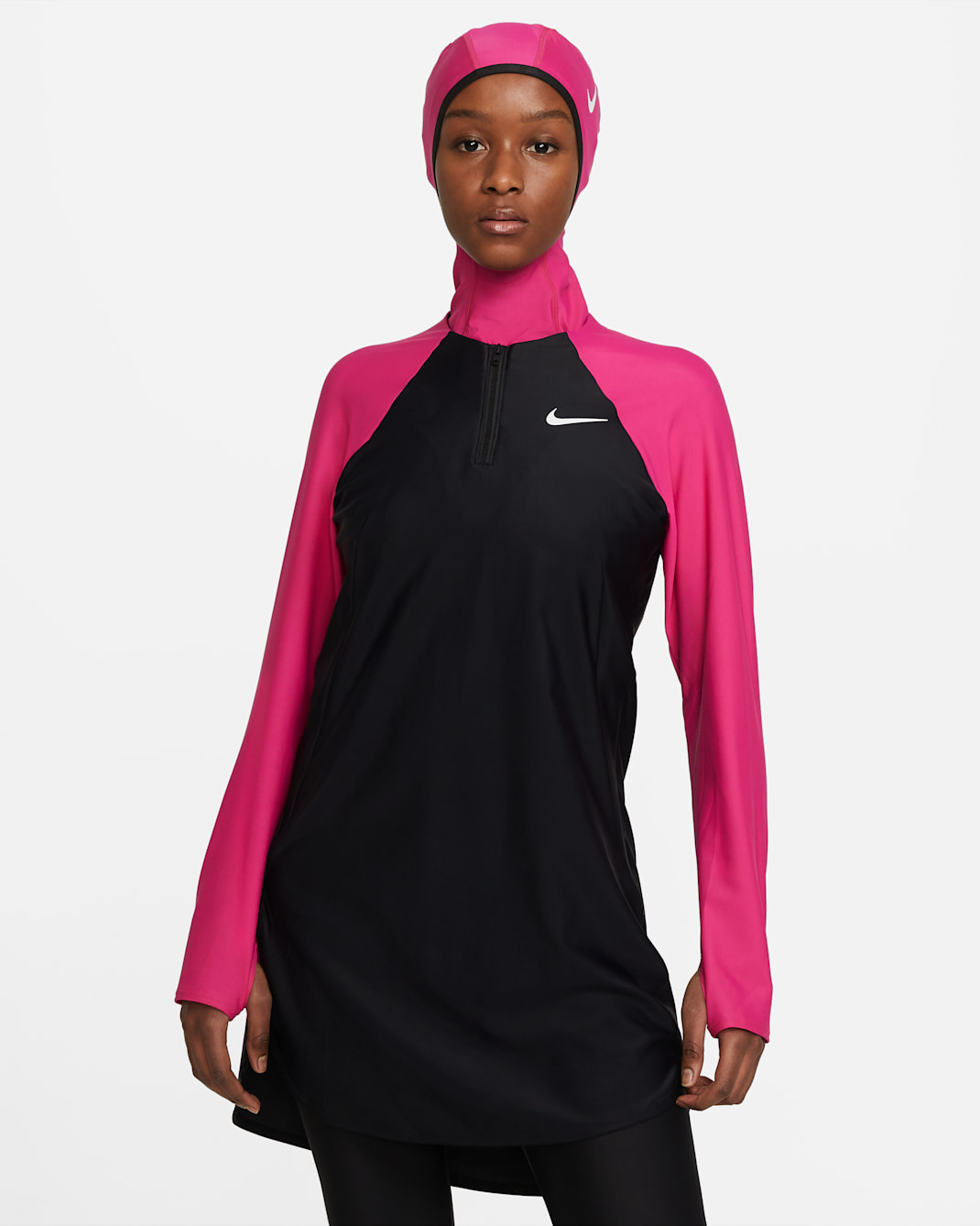 Nike Victory Essential Schwimm-Tunika mit durchgehendem Schutz für Damen - Fireberry