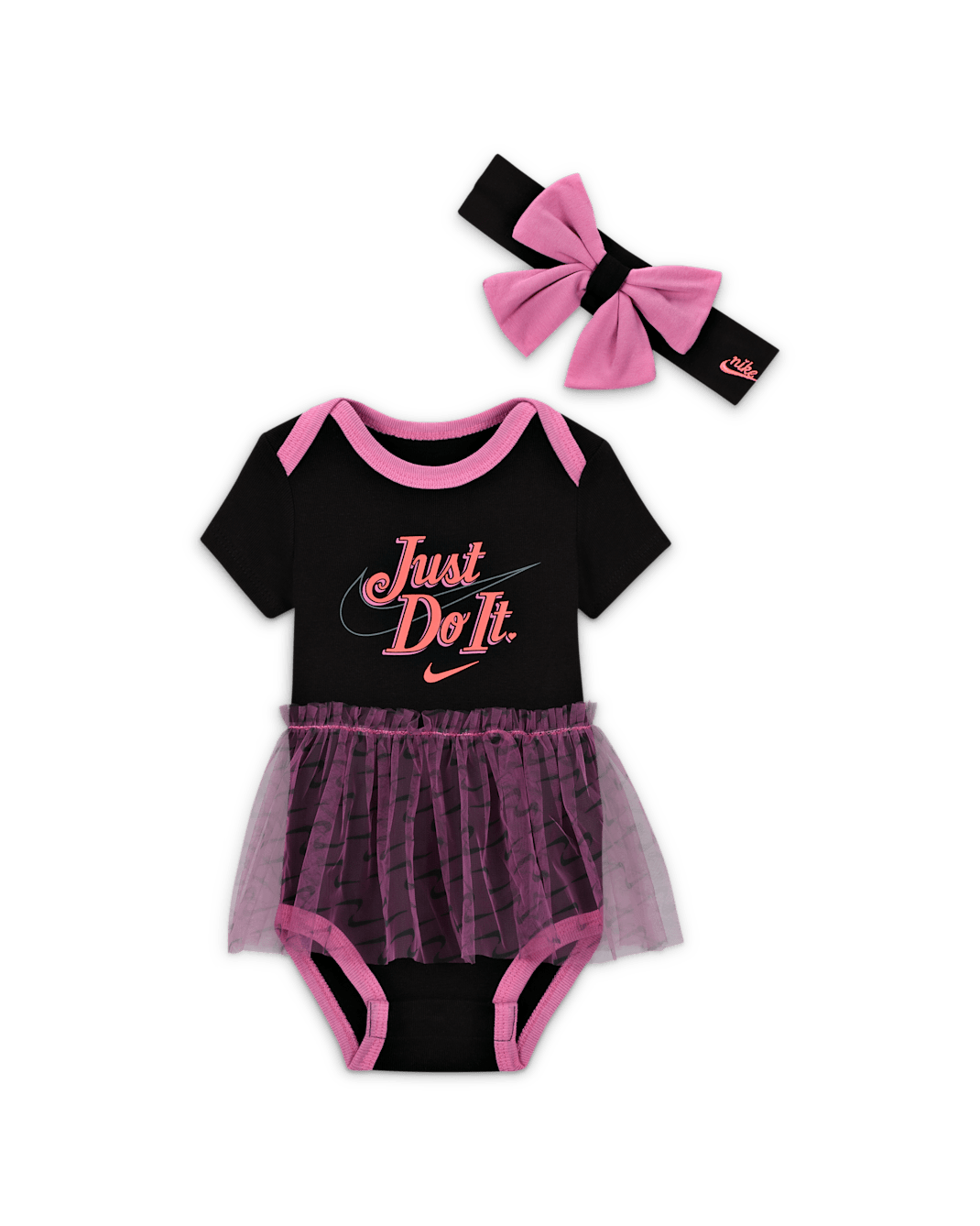 Nike Swooshfetti Baby 2-Piece Tutu Bodysuit Boxed Set - Black