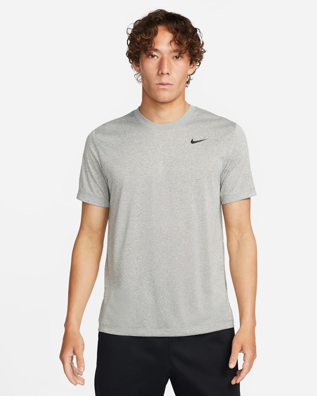 Nike Dri-FIT Men's Fitness T-Shirt - Tumbled Grey/Flat Silver/Heather/Black