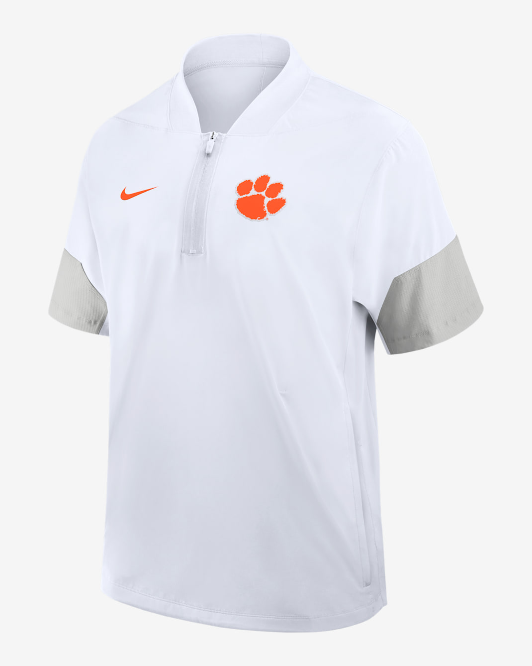 Clemson Sideline Coach Men's Nike College 1/2-Zip Short-Sleeve Jacket - White