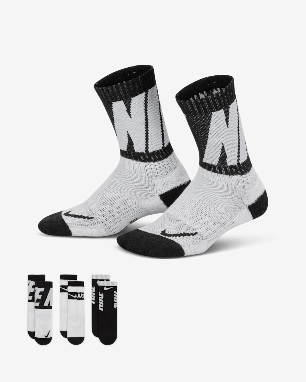 Calcetas deportivas Dri-FIT para niños talla pequeña (3 pares) Nike - Negro