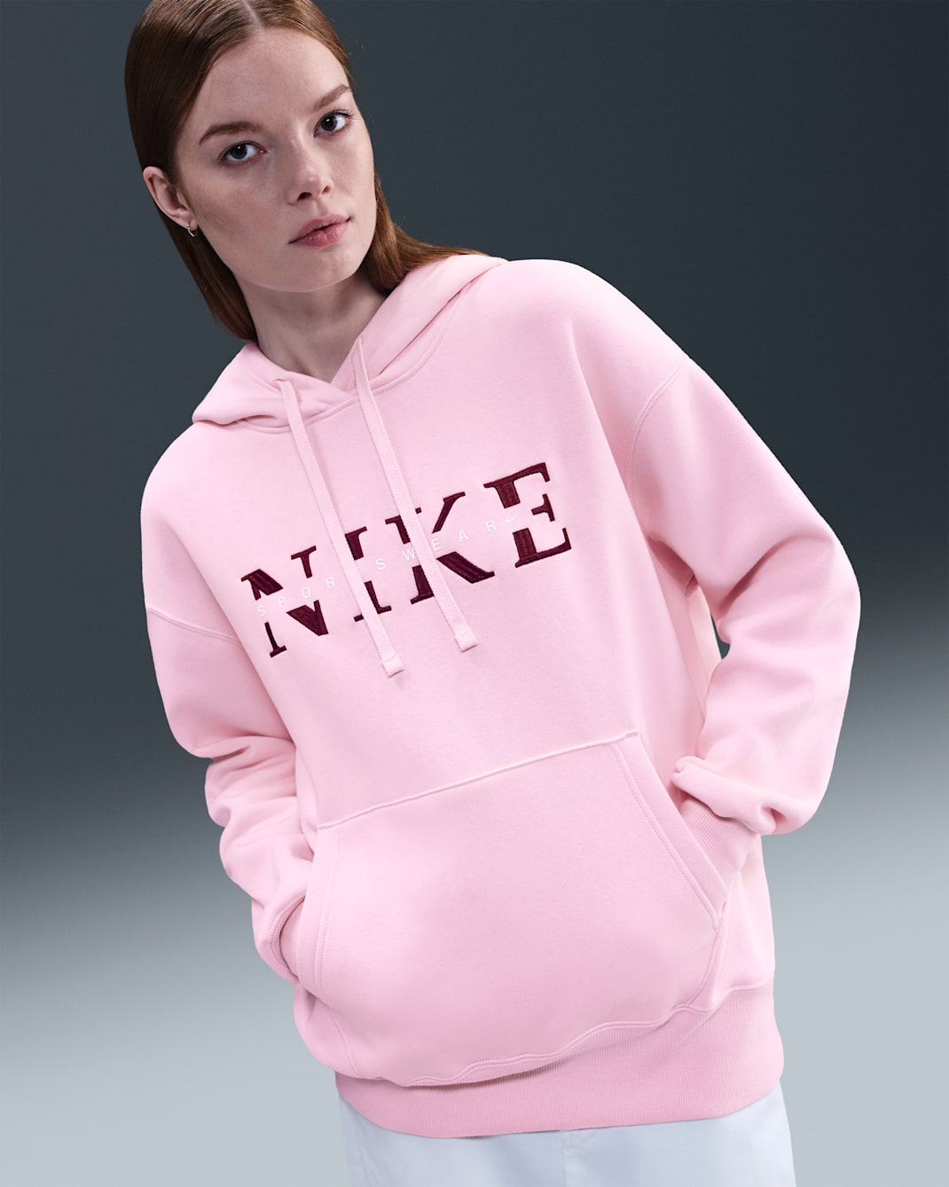 Nike Sportswear Phoenix Fleece Oversize-Hoodie für Damen - Pink Foam