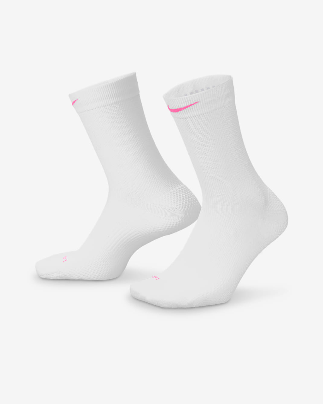 Nike Running Lightweight Crew Socks (1 Pair) - White/Black/Pure Platinum/Hyper Pink