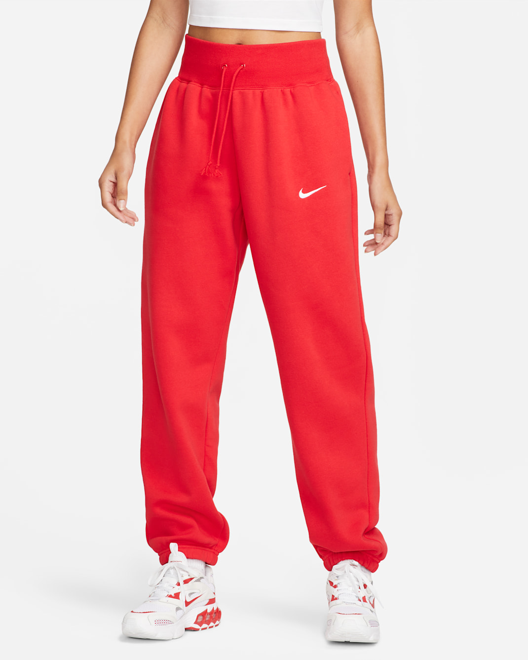 Nike Sportswear Phoenix Fleece Women's High-Rise Pants - University Red/White