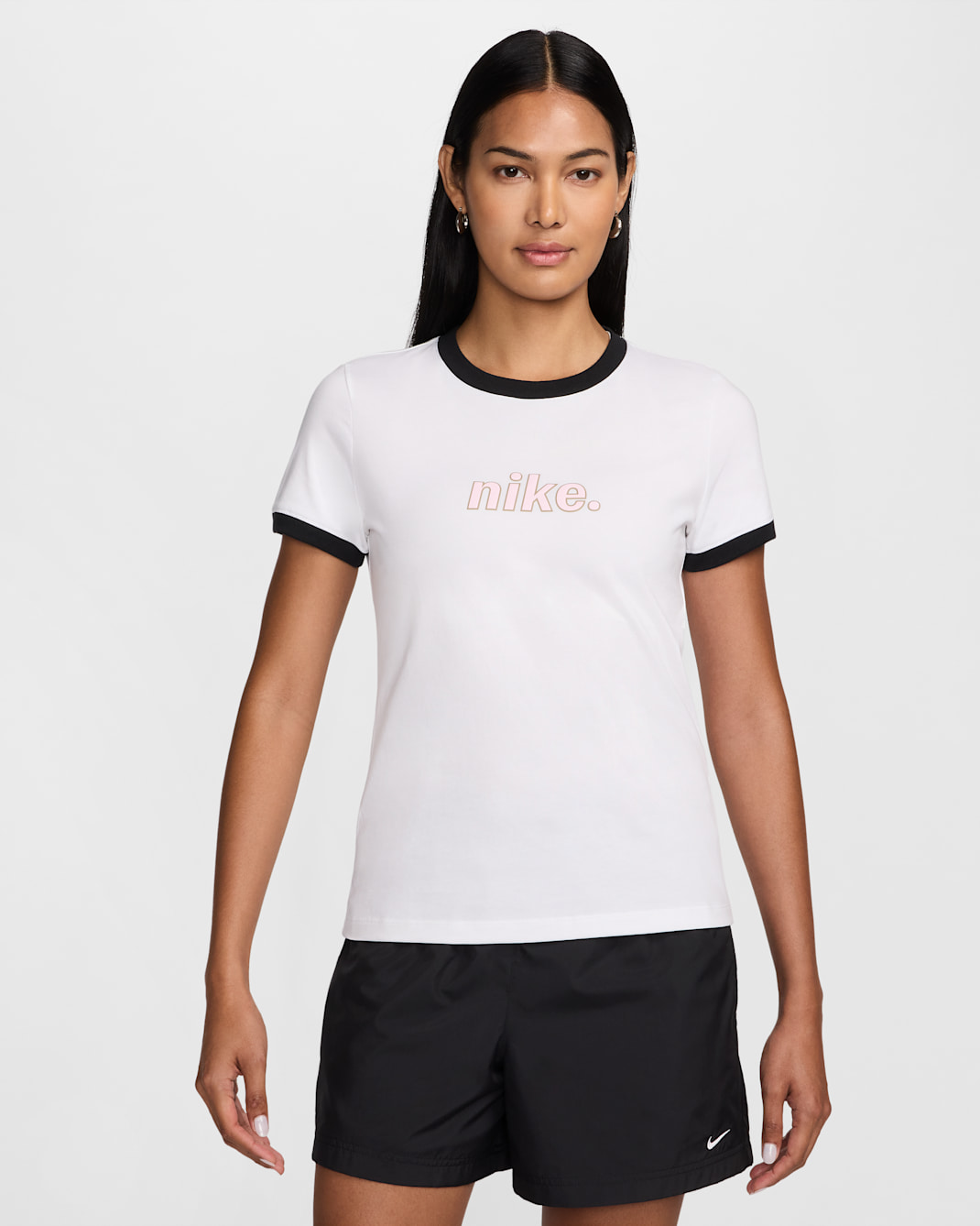 Nike Sportswear Women's Ringer T-Shirt - White/Black/Black