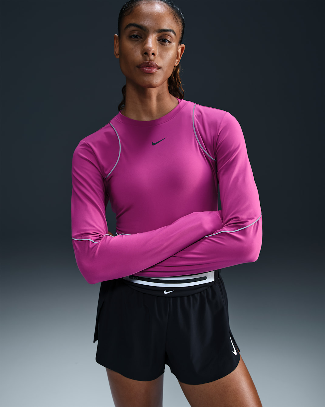 Nike Running Division Women's Long-Sleeve Running Top - Hot Fuchsia
