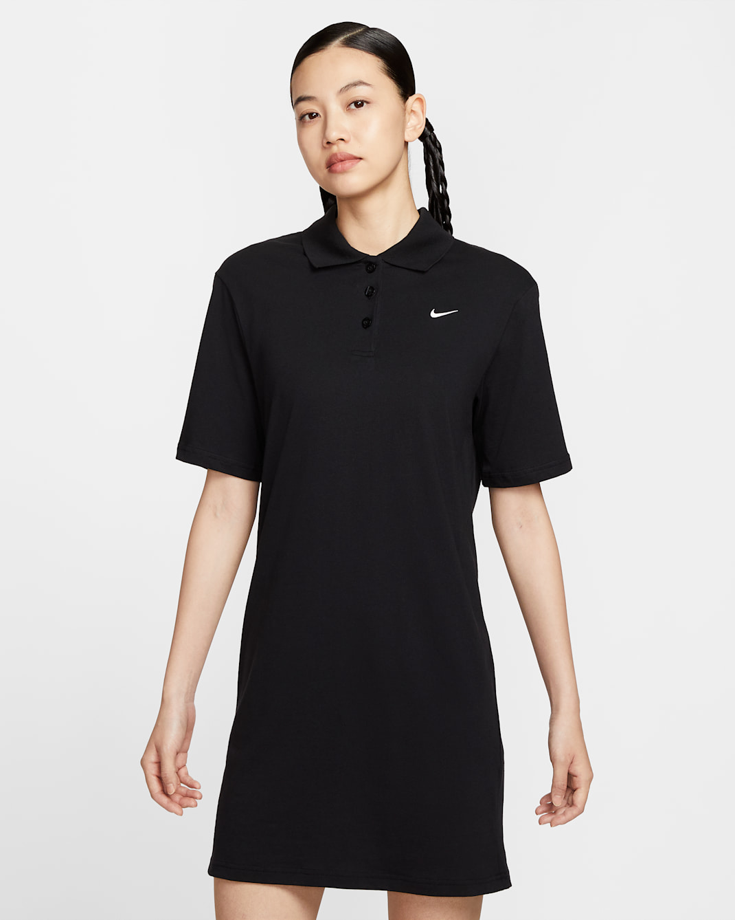 Nike Sportswear Essential Women's Short-Sleeve Polo Dress - Black/Sail