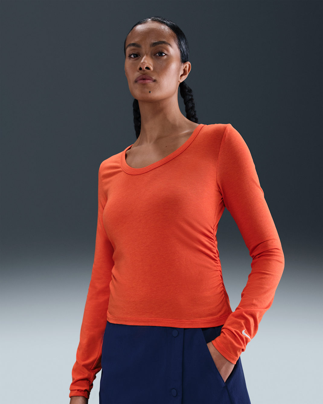 Playera de manga larga para mujer Nike Sportswear Chill Knit - Rojo picante/Jaspeado/Vela