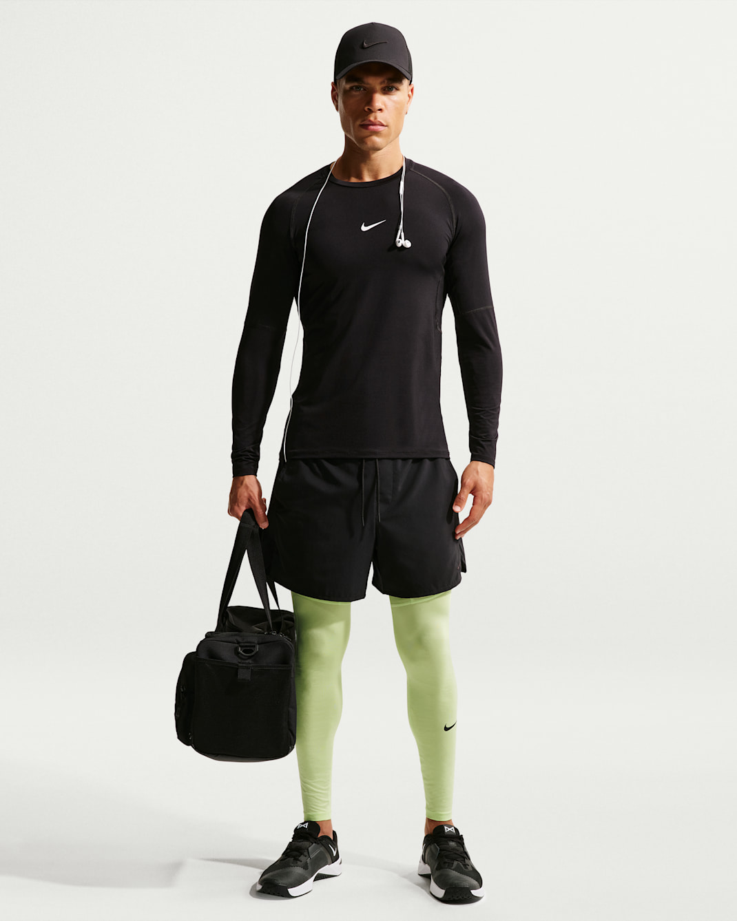 Nike Pro Men's Dri-FIT Fitness Tights - Light Liquid Lime/Black