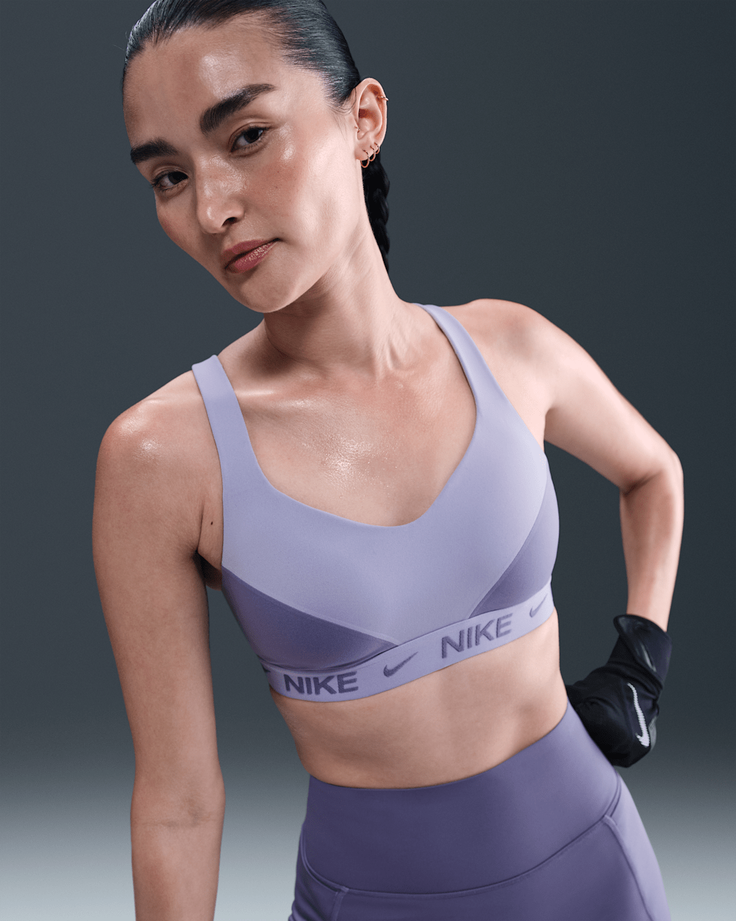 Nike Indy 高度支撐型女款可調式襯墊運動內衣 - Lilac Ice/Dusty Amethyst