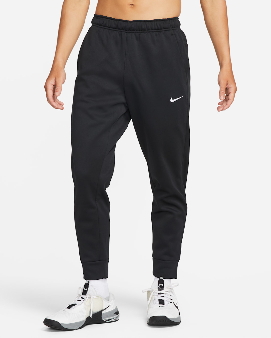Nike Therma-FIT 男款窄管訓練長褲 - 黑色/黑色/白色