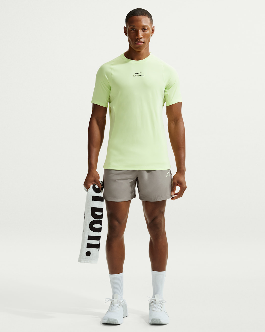 Nike Pro Training Men's Dri-FIT 6" Shorts - Light Army/Light Liquid Lime