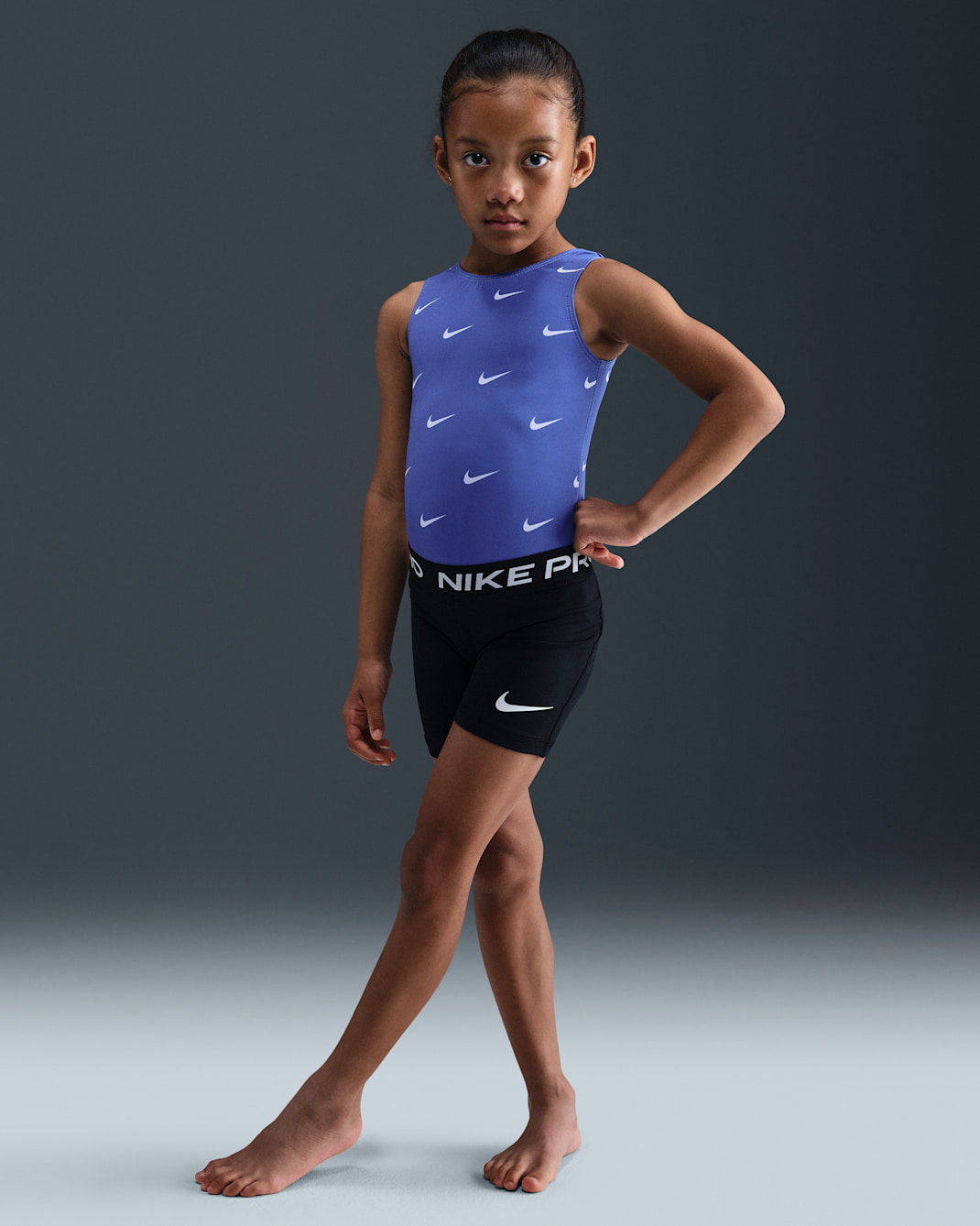 Nike Gymnastics Nike Repeat Swoosh Leotard - Periwinkle