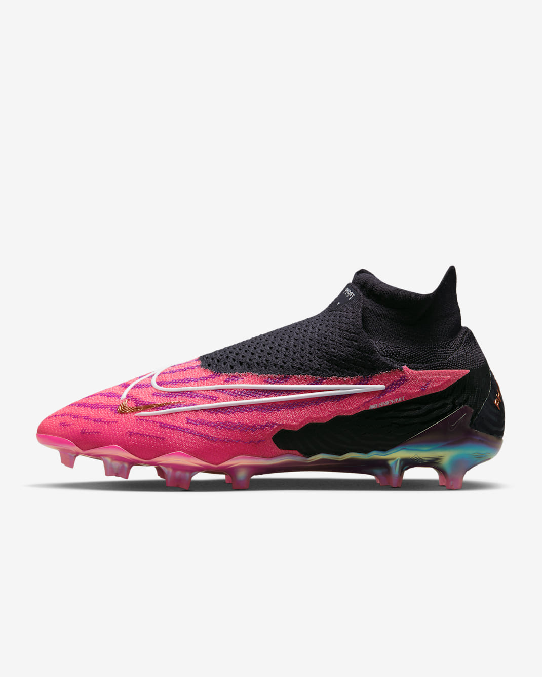 รองเท้าสตั๊ดฟุตบอลหุ้มข้อสูงสำหรับพื้นสนามทั่วไป Nike Phantom GX Elite - Hyper Pink/ขาว