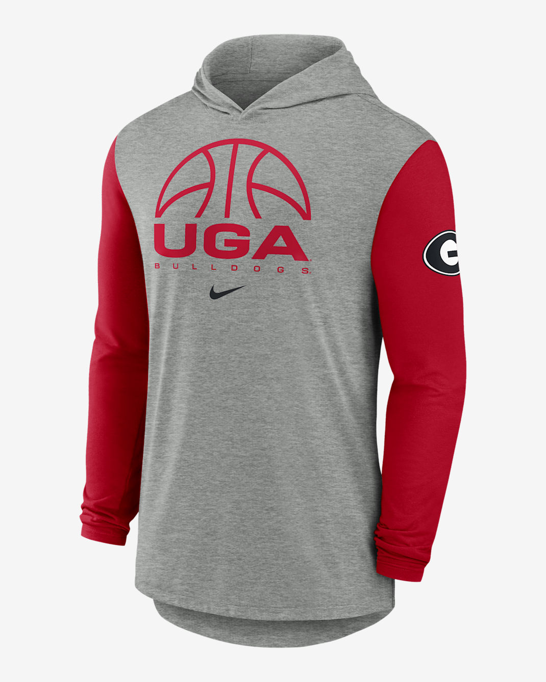 Georgia Basketball Men's Nike Dri-FIT College Long-Sleeve Hooded T-Shirt - Grey
