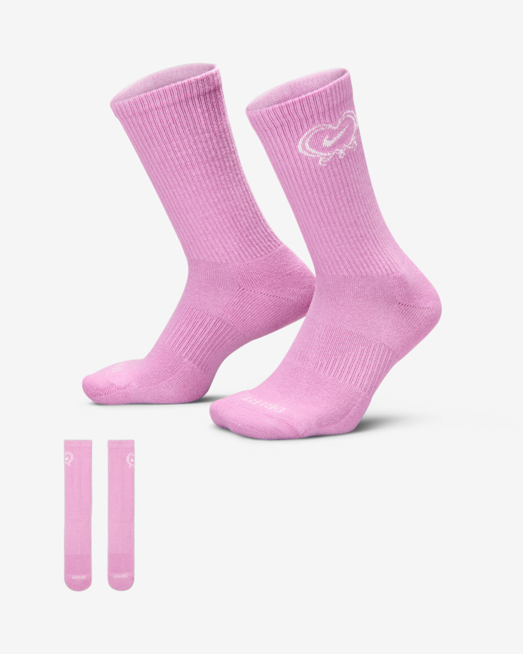 Nike Everyday Plus Calcetines largos acolchados (1 par) - Magenta claro/Sail