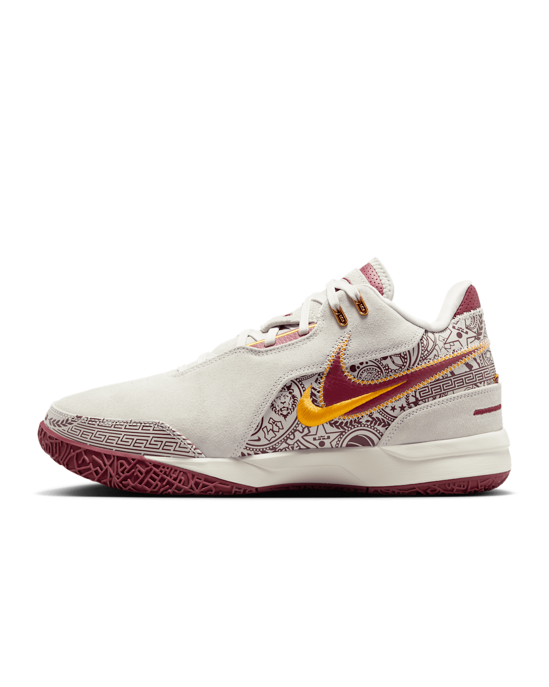 รองเท้าบาสเก็ตบอล LeBron NXXT Gen AMPD EP - Light Bone/University Gold/Team Crimson