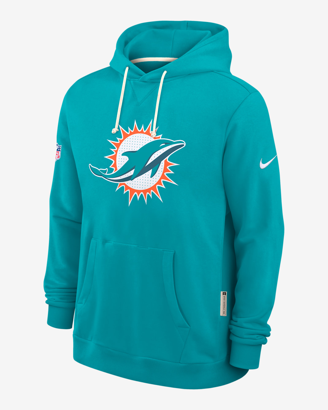 Miami Dolphins Initial Home Sideline Men's Nike Dri-FIT NFL Pullover Hoodie - Turbo Green