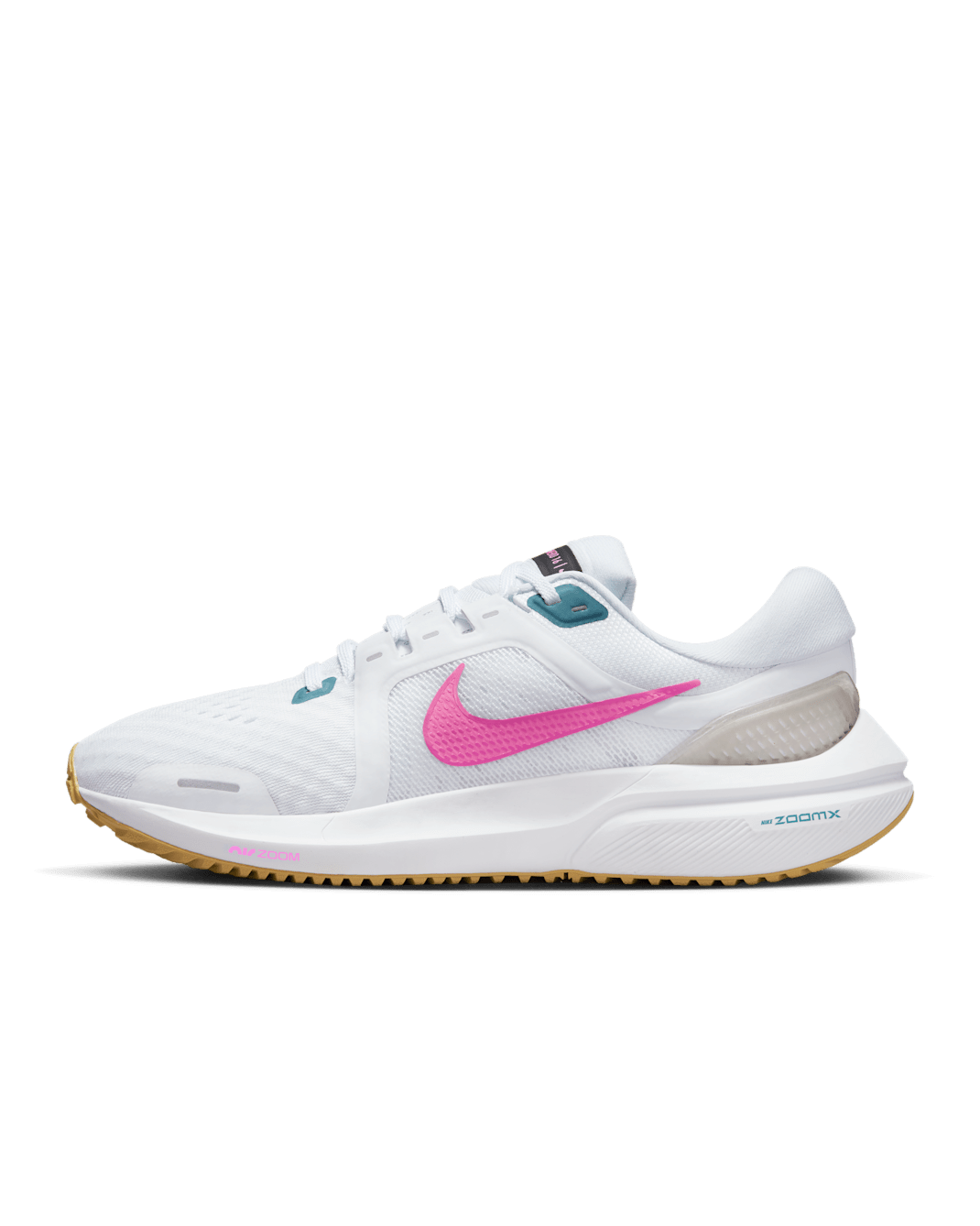 Nike Vomero 16 Women's Road Running Shoes - White/Noise Aqua/Wheat Gold/Pink Spell