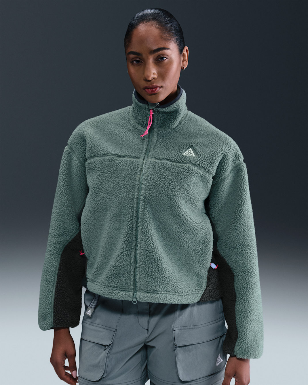 Nike ACG "Canwell Glacier" Women's Therma-FIT ADV Full-Zip Jacket - Clay Green/Seaweed/Mint Foam/Summit White