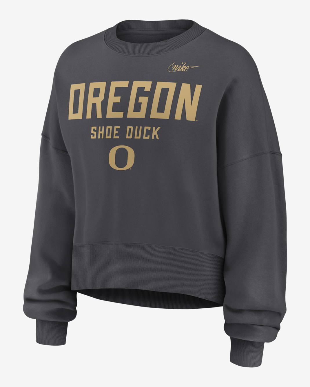 Oregon Alt Women's Nike College Pullover Crew - Charcoal