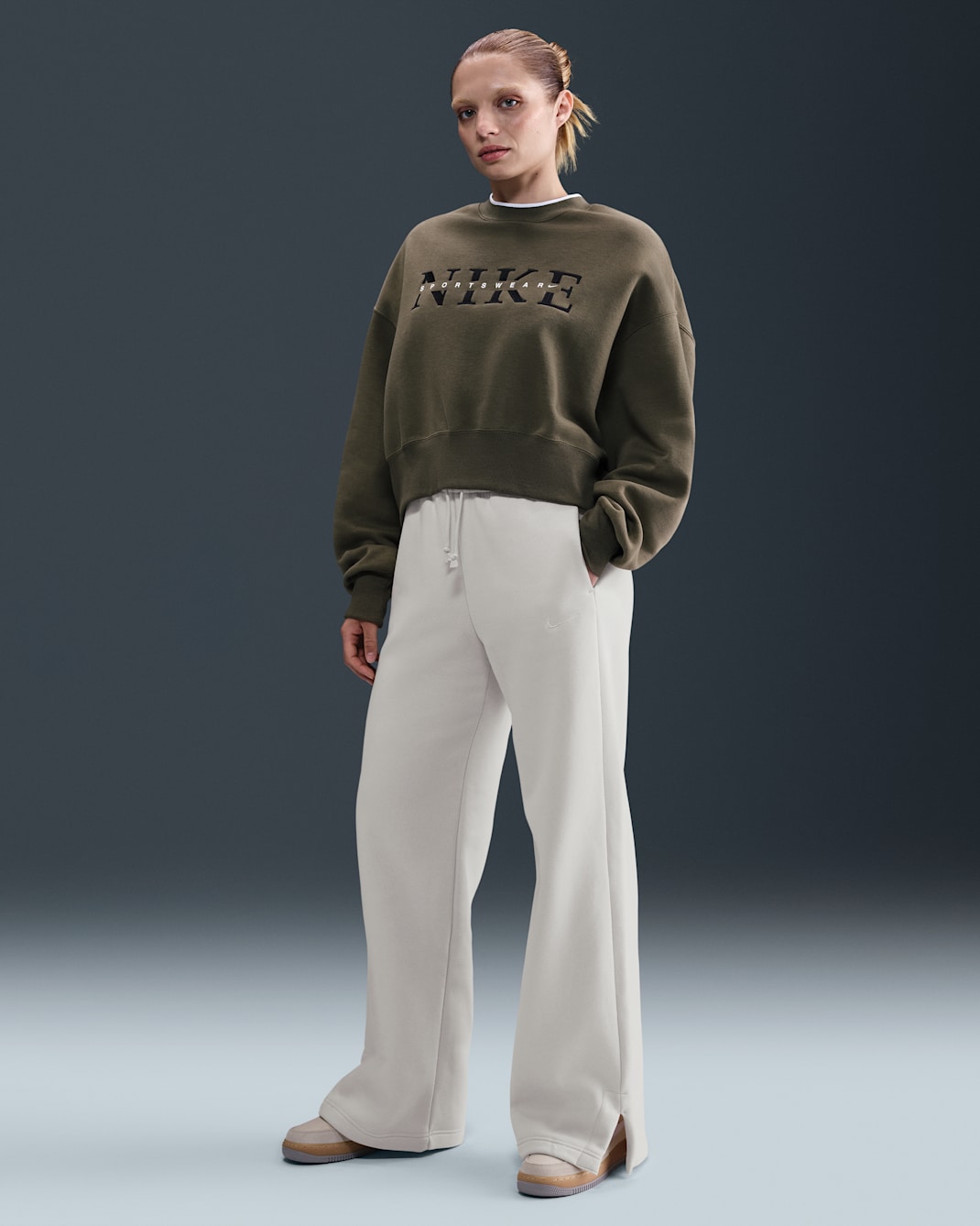 Nike Sportswear Phoenix Fleece Women's High-Waisted Wide-Leg Pants - Light Orewood Brown/Sail