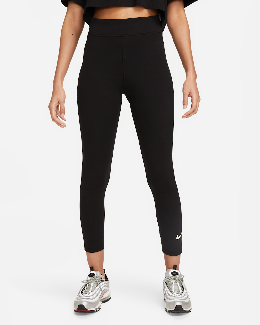 Nike Sportswear Classic 7/8-Leggings mit hohem Bund für Damen - Schwarz/Sail