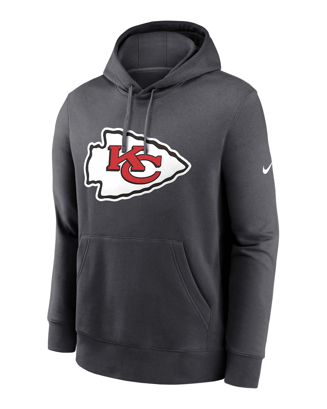 Kansas City Chiefs Club Logo Men's Nike NFL Pullover Hoodie - Anthracite