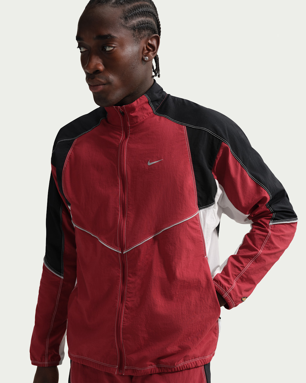 Nike Retro Men's Dri-FIT Tracksuit Jacket - Team Crimson/Black/Summit White