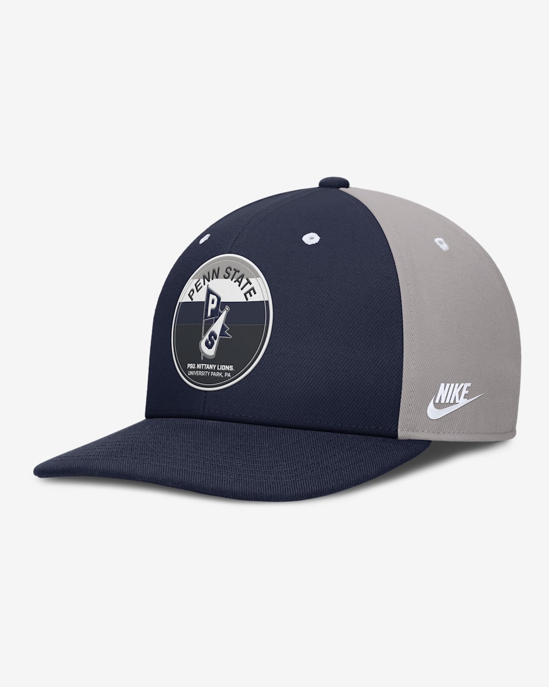 Penn State Athletic Prep Pro Men's Nike Dri-FIT College Adjustable Hat - Grey/Navy