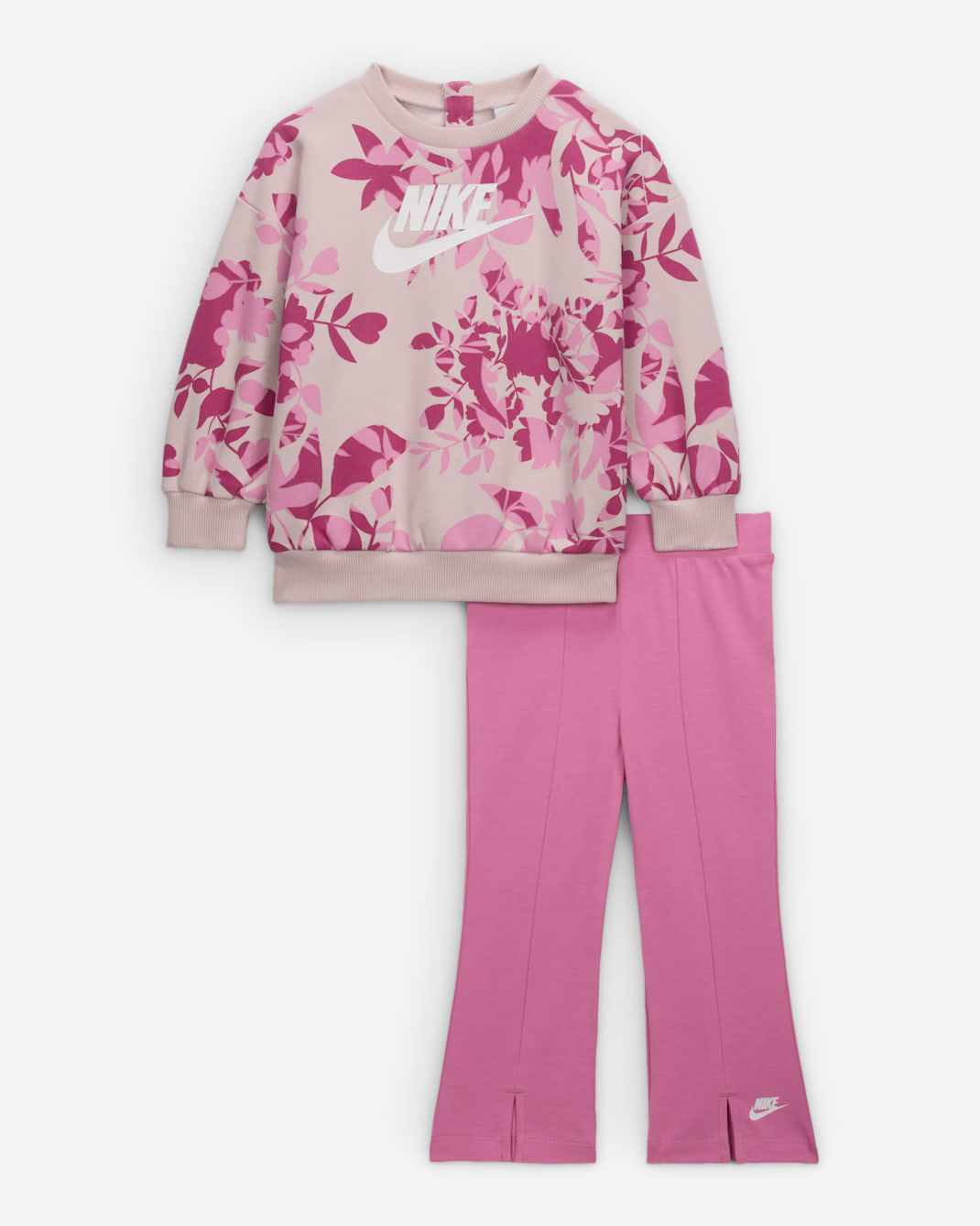 Nike Baby (12-24M) Floral Camo Crew and Leggings Set - Magic Flamingo