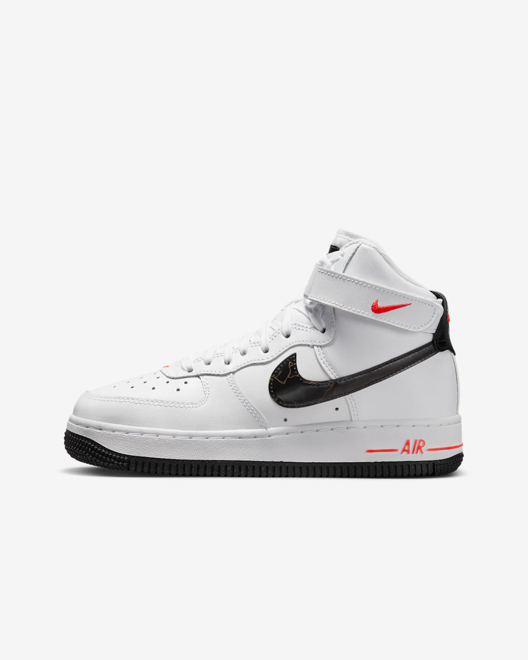 Tenis para niños grandes Nike Air Force 1 High - Blanco/Carmesí brillante/Negro