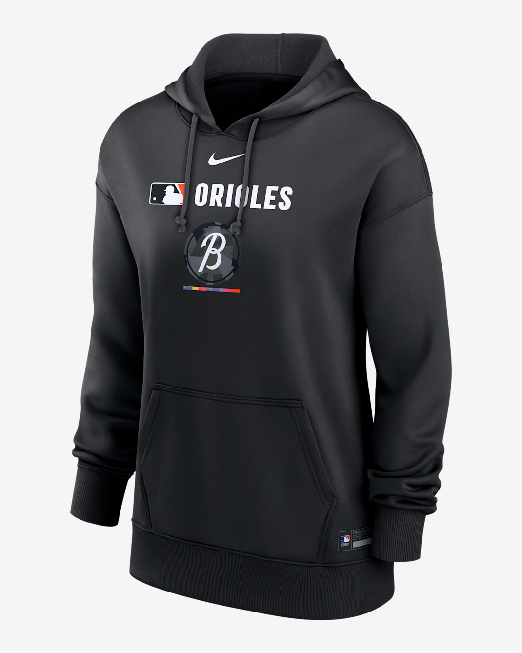 Baltimore Orioles Authentic Collection City Connect Women's Nike Therma MLB Pullover Hoodie - Black