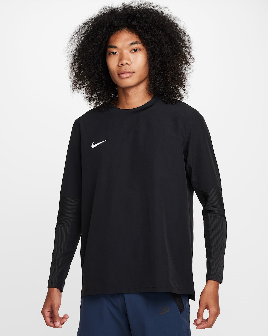 Sudadera sin cierre de cuello redondo Dri-FIT Nike Player para hombre - Negro/Blanco