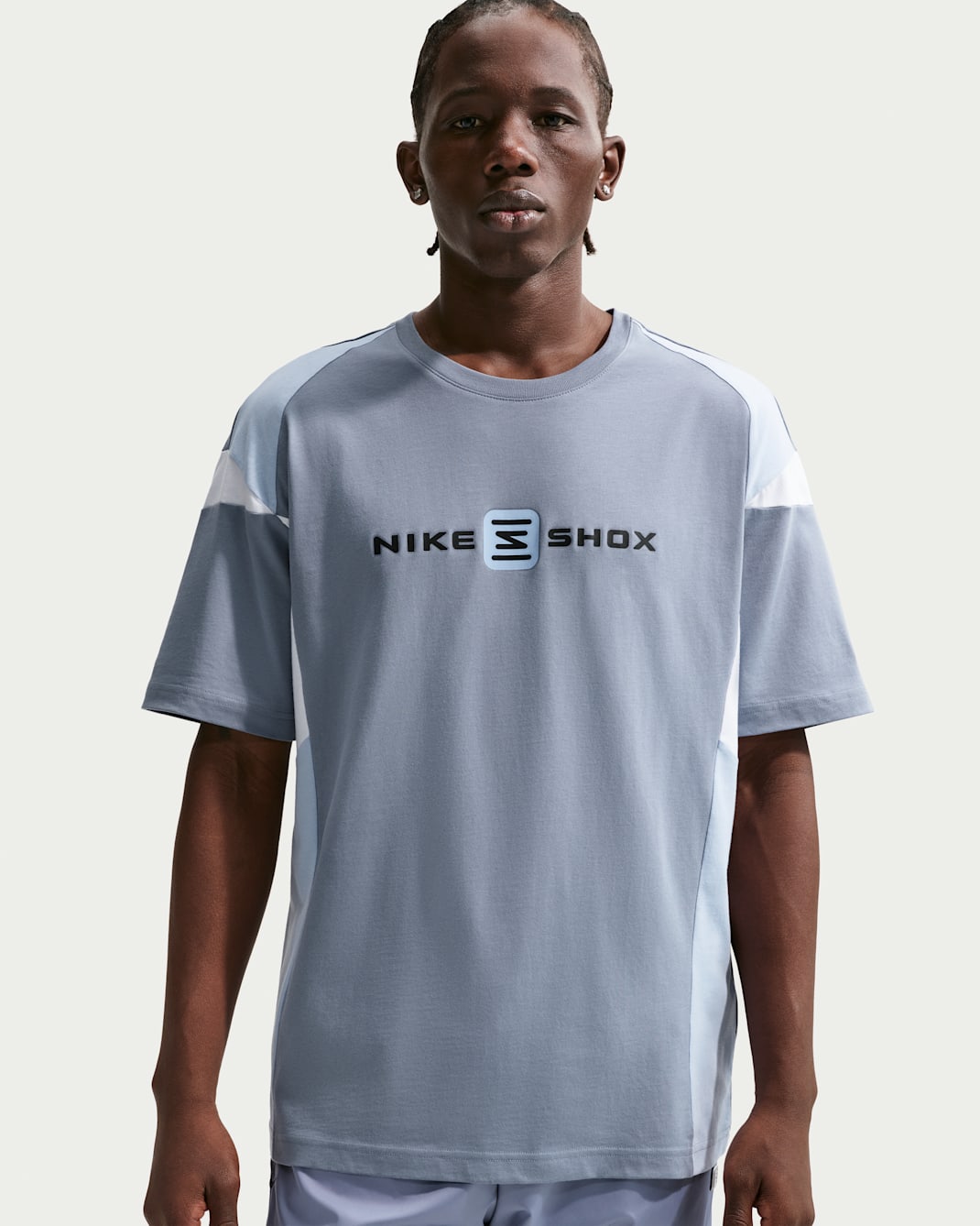 Pánské tričko Nike Sportswear Shox - Ashen Slate/Cobalt Bliss/Bílá