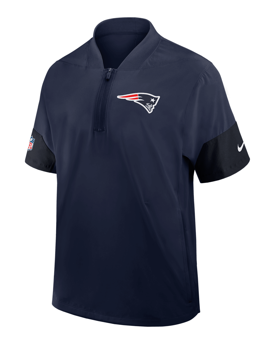 New England Patriots Sideline Coach Men's Nike NFL 1/2-Zip Short-Sleeve Jacket - Navy