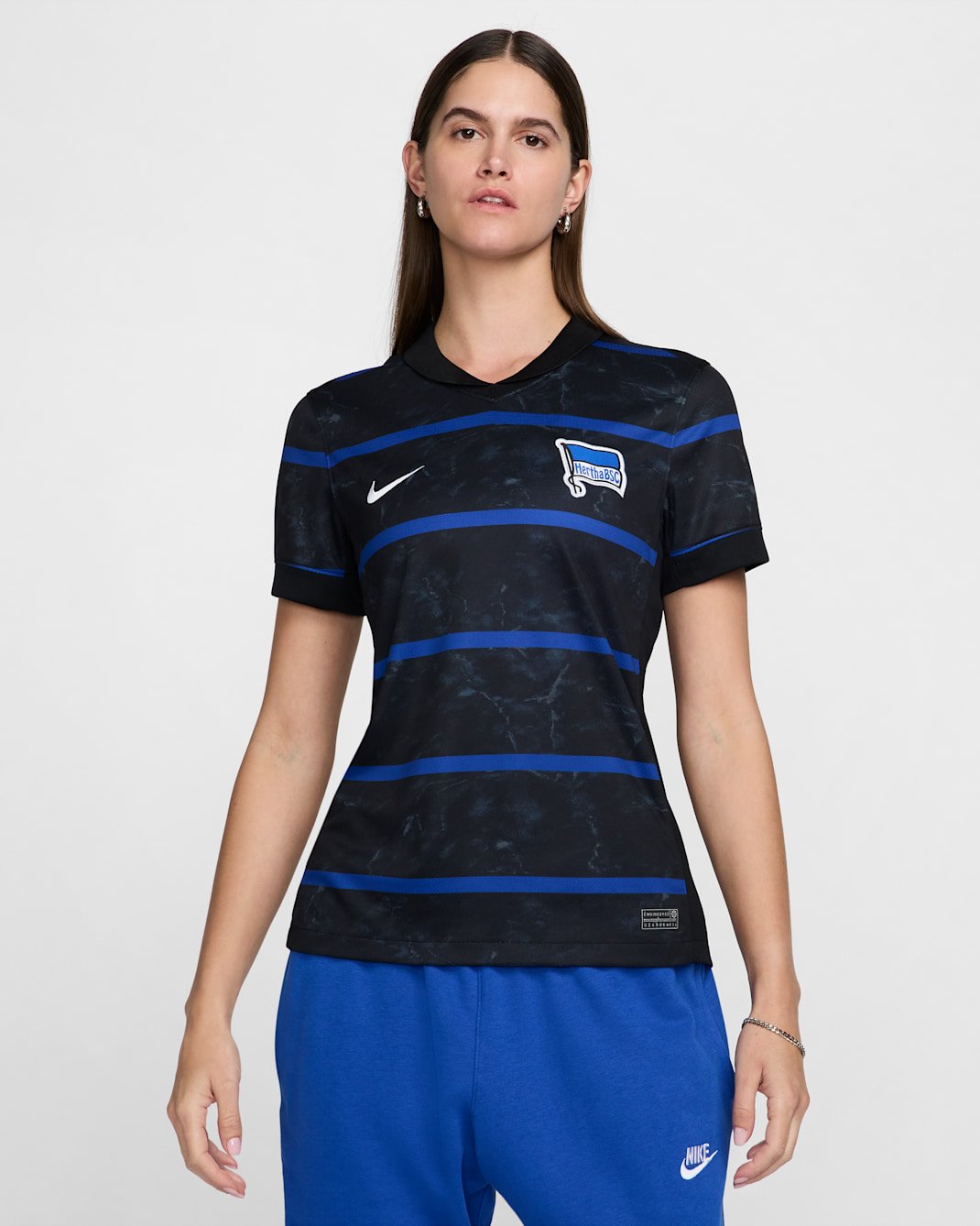 Maillot de foot replica Nike Dri-FIT Hertha BSC 2024/25 Stadium Extérieur pour femme - Noir/Photo Blue/Blanc