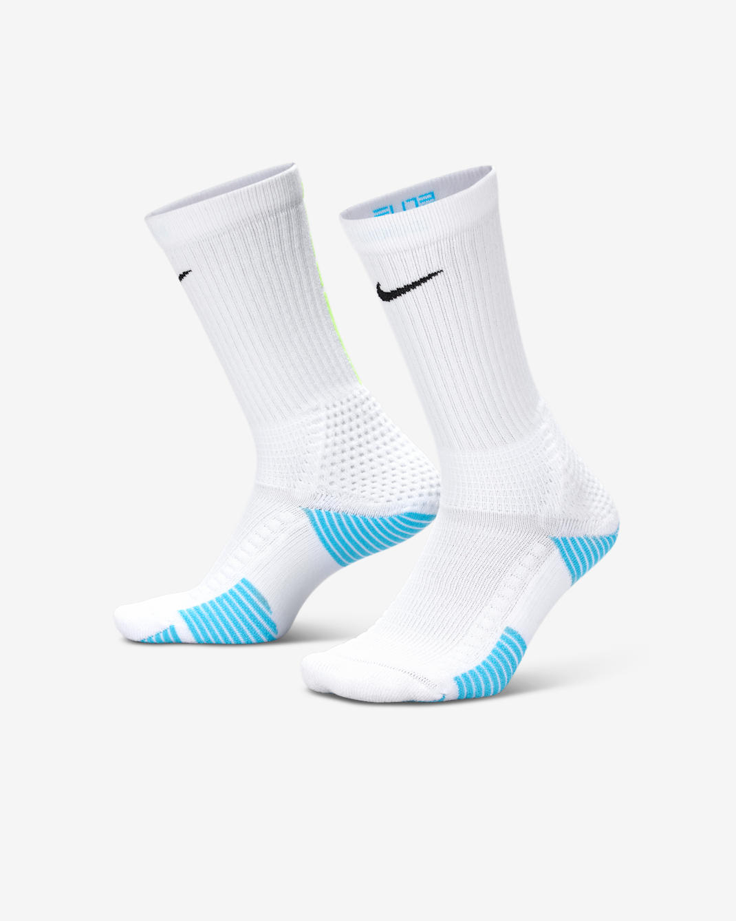 Nike Elite 2.0 Cushioned Crew Socks (1 Pair) - White/Volt/Baltic Blue/Black