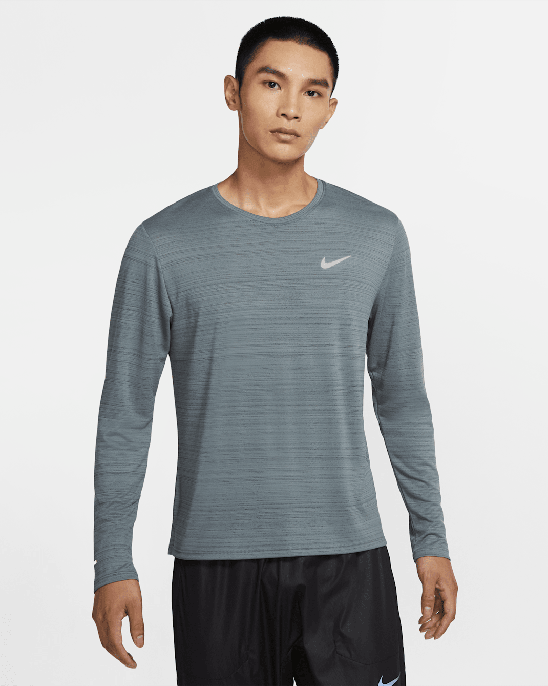 Nike Dri-FIT Miler Men's Long-Sleeve Running Top - Smoke Grey