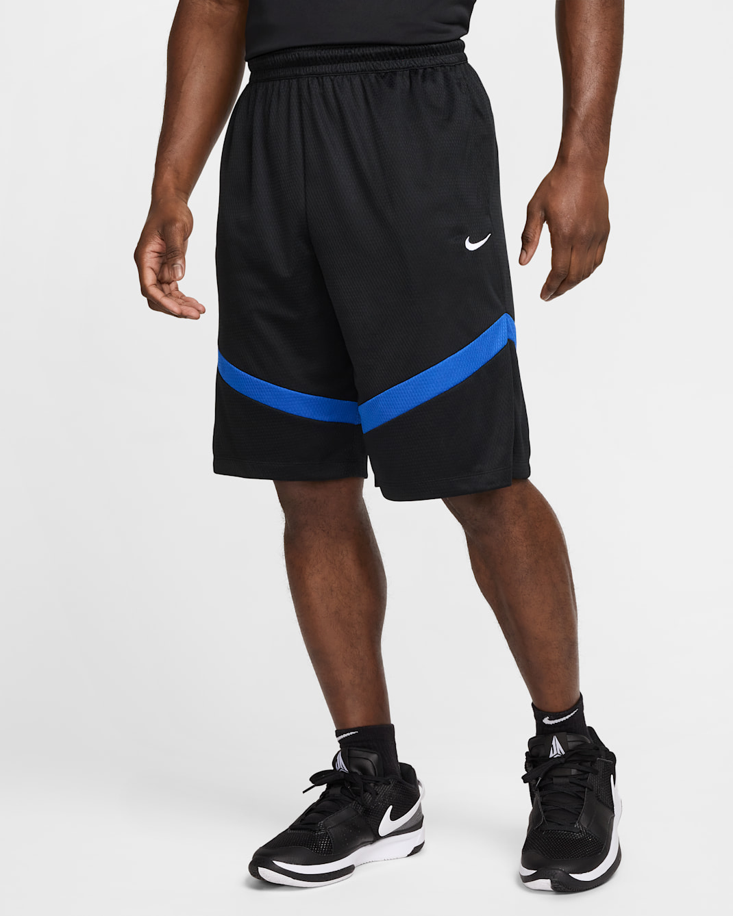 Shorts de básquetbol Dri-FIT de 28 cm para hombre Nike Icon - Negro/Negro/Royal juego/Blanco