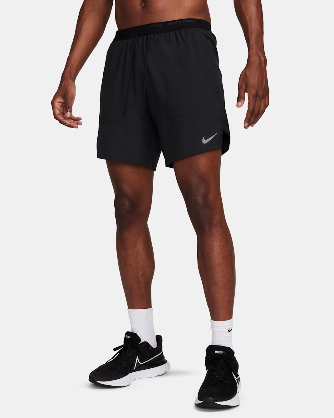Nike Stride Men's Dri-FIT 18cm (approx.) 2-in-1 Running Shorts - Black/Black/Black
