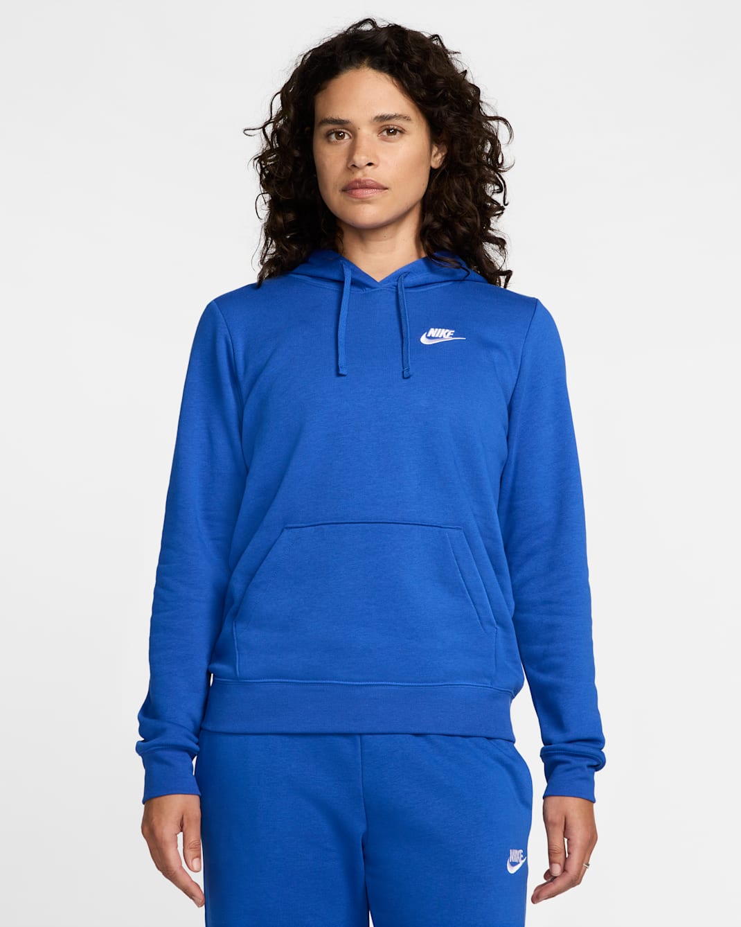 Nike Sportswear Club Fleece Women's Pullover Hoodie - Game Royal/White