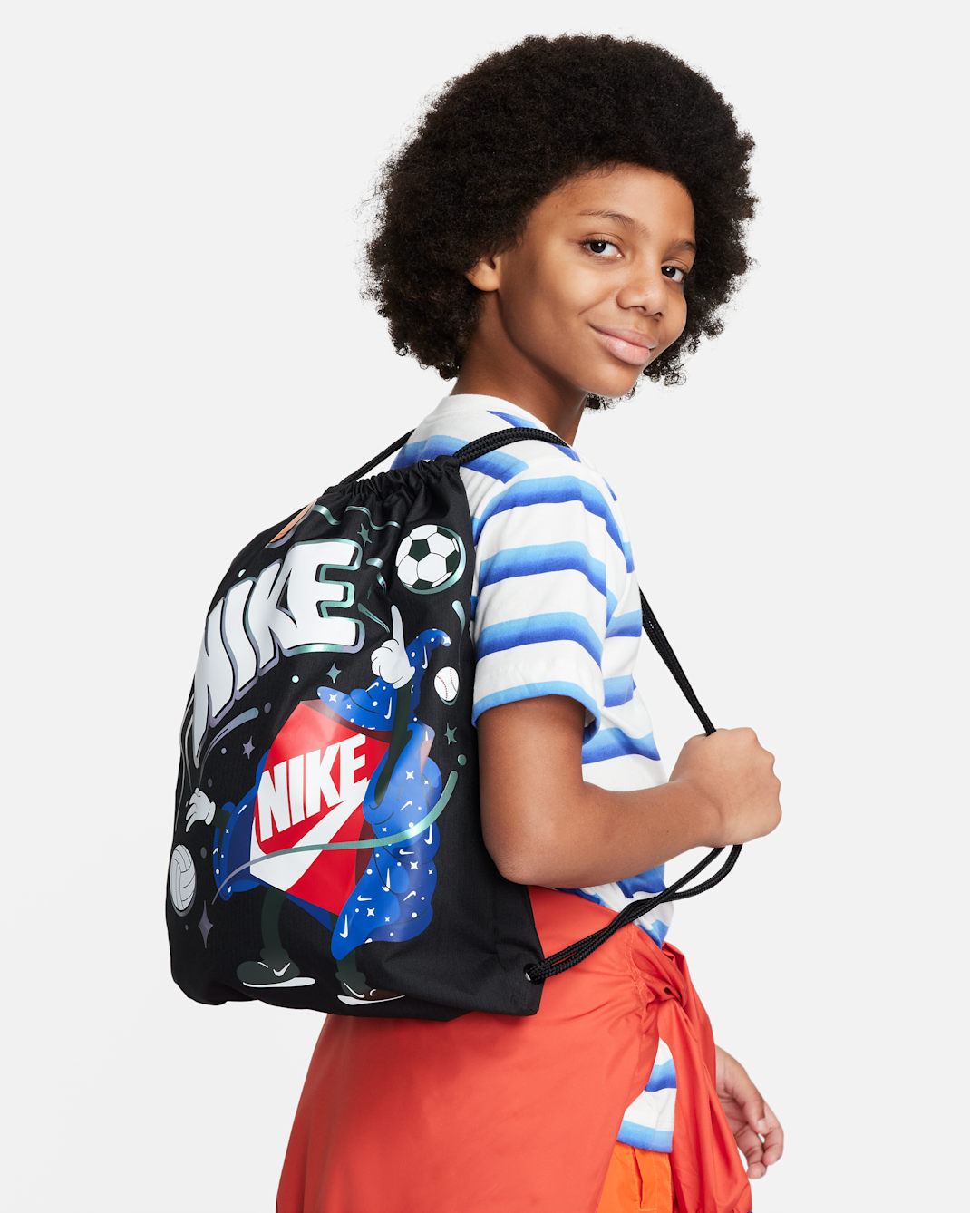 Nike Kids' Drawstring Bag (12L) - Black/Black/White