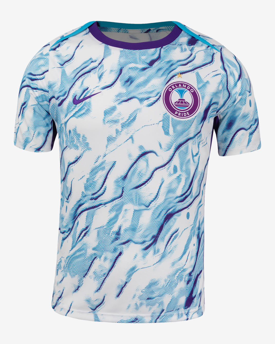 Orlando Pride 2025 Men's Nike NWSL Short-Sleeve Pre-Match Top - Field Purple/White