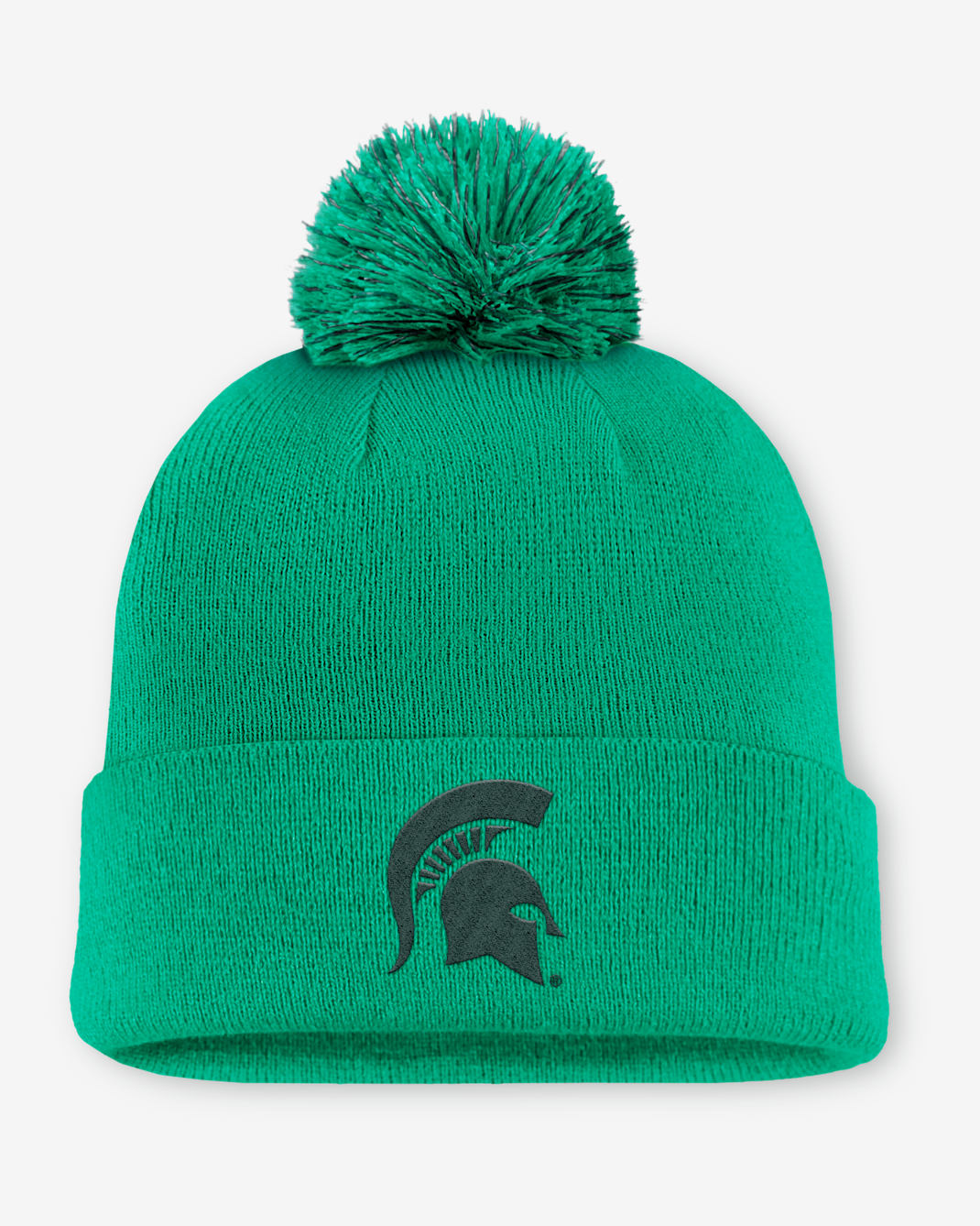 Gorro universitario con dobladillo y pompón Nike para hombre Michigan State Primetime Campus Toned - Verde Kelly