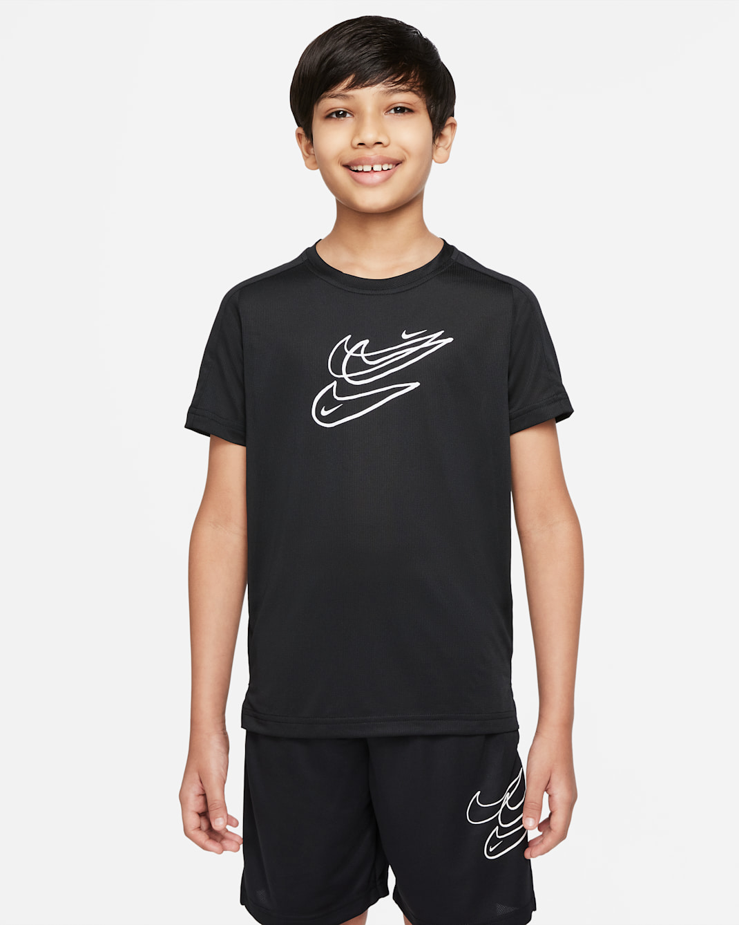 Nike Dri-FIT Older Kids' (Boys') Training Top - Black/Black/Black/White