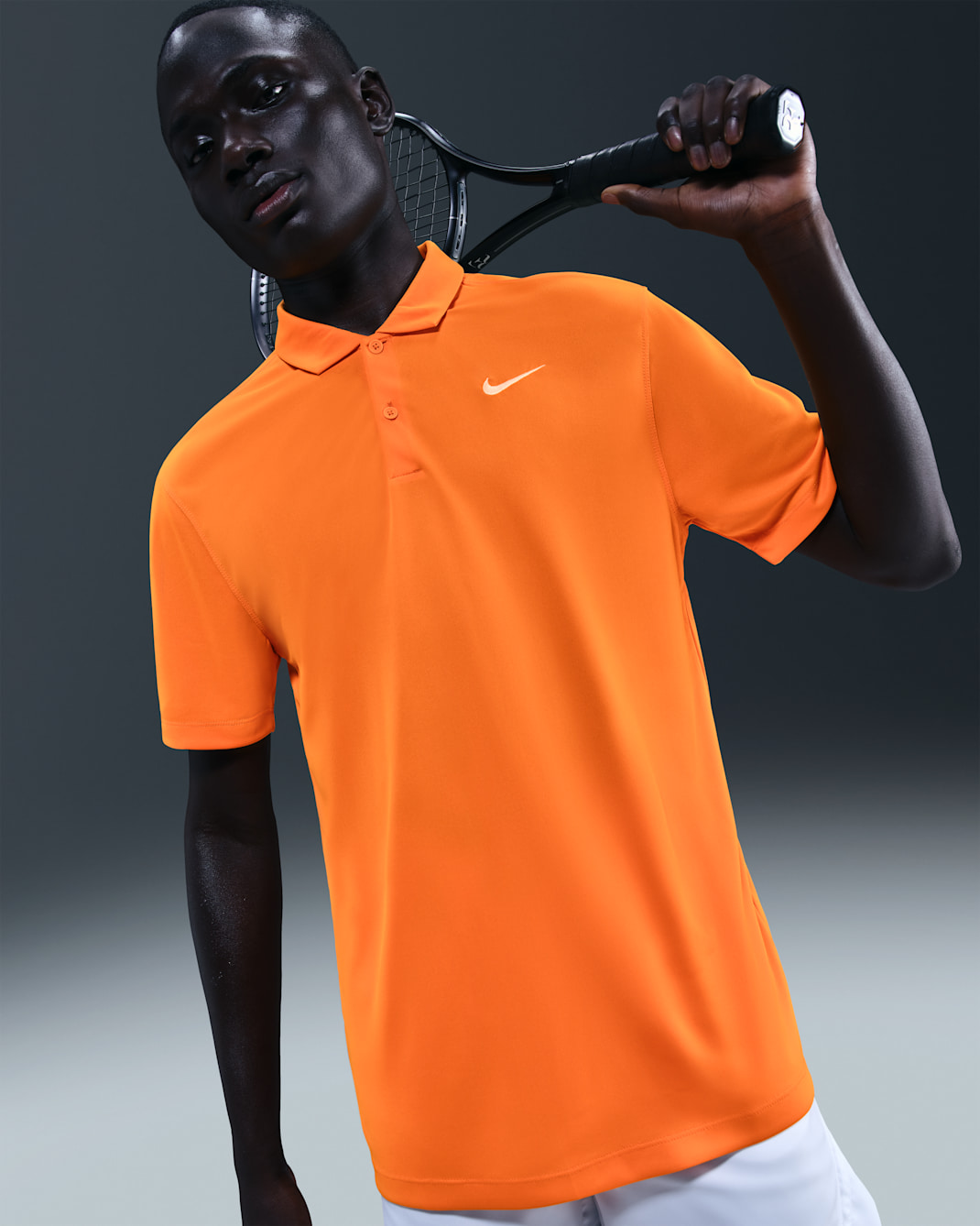 Polo de tennis NikeCourt Dri-FIT pour Homme - Bright Ceramic/Blanc