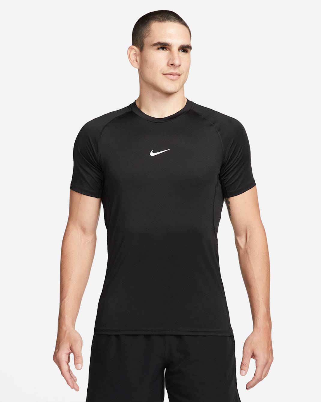 Nike Pro Men's Dri-FIT Slim Short-Sleeve Top - Black/White