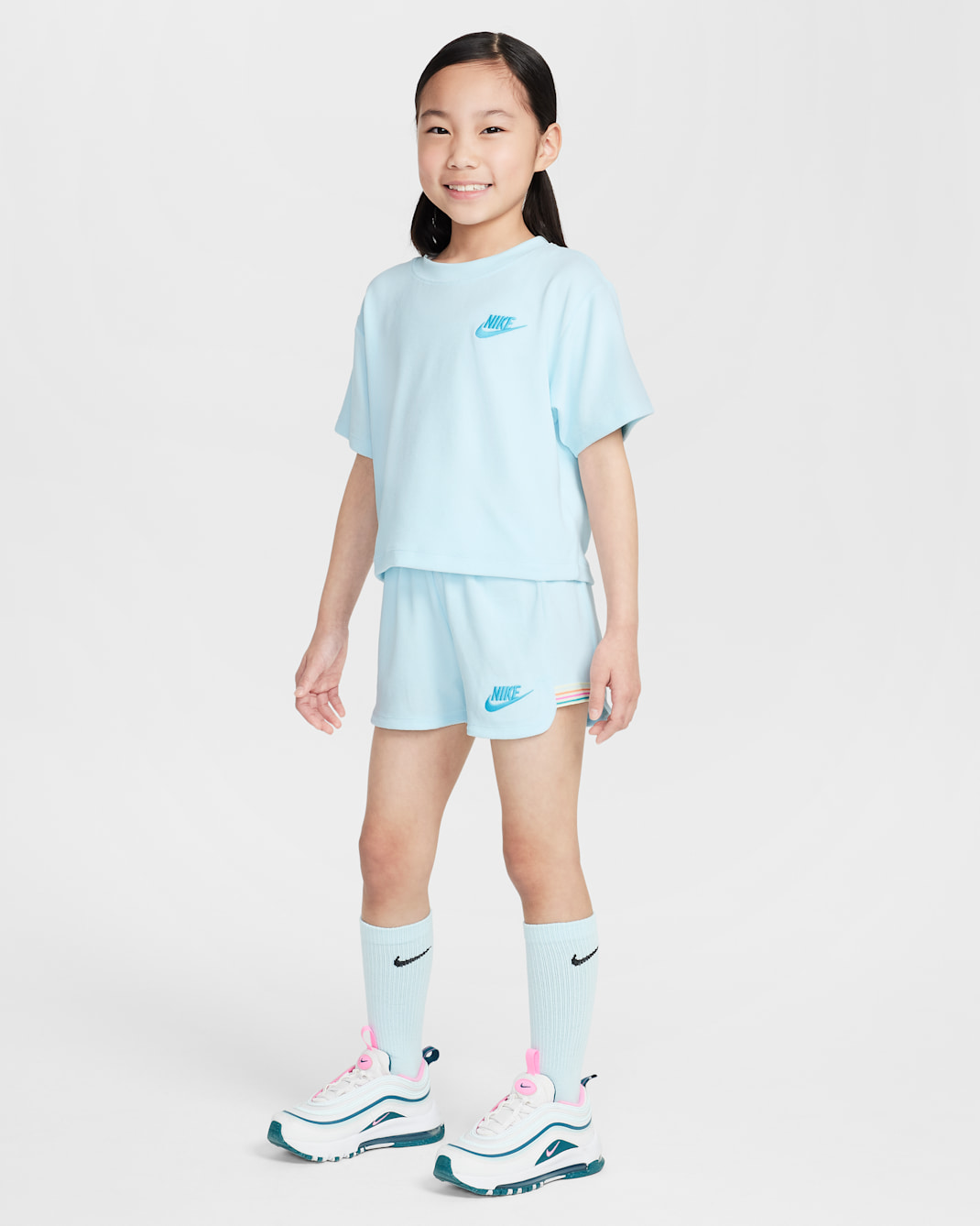 Nike Little Kids' "Let's Roll" 2-Piece Towel Terry Set - Glacier Blue